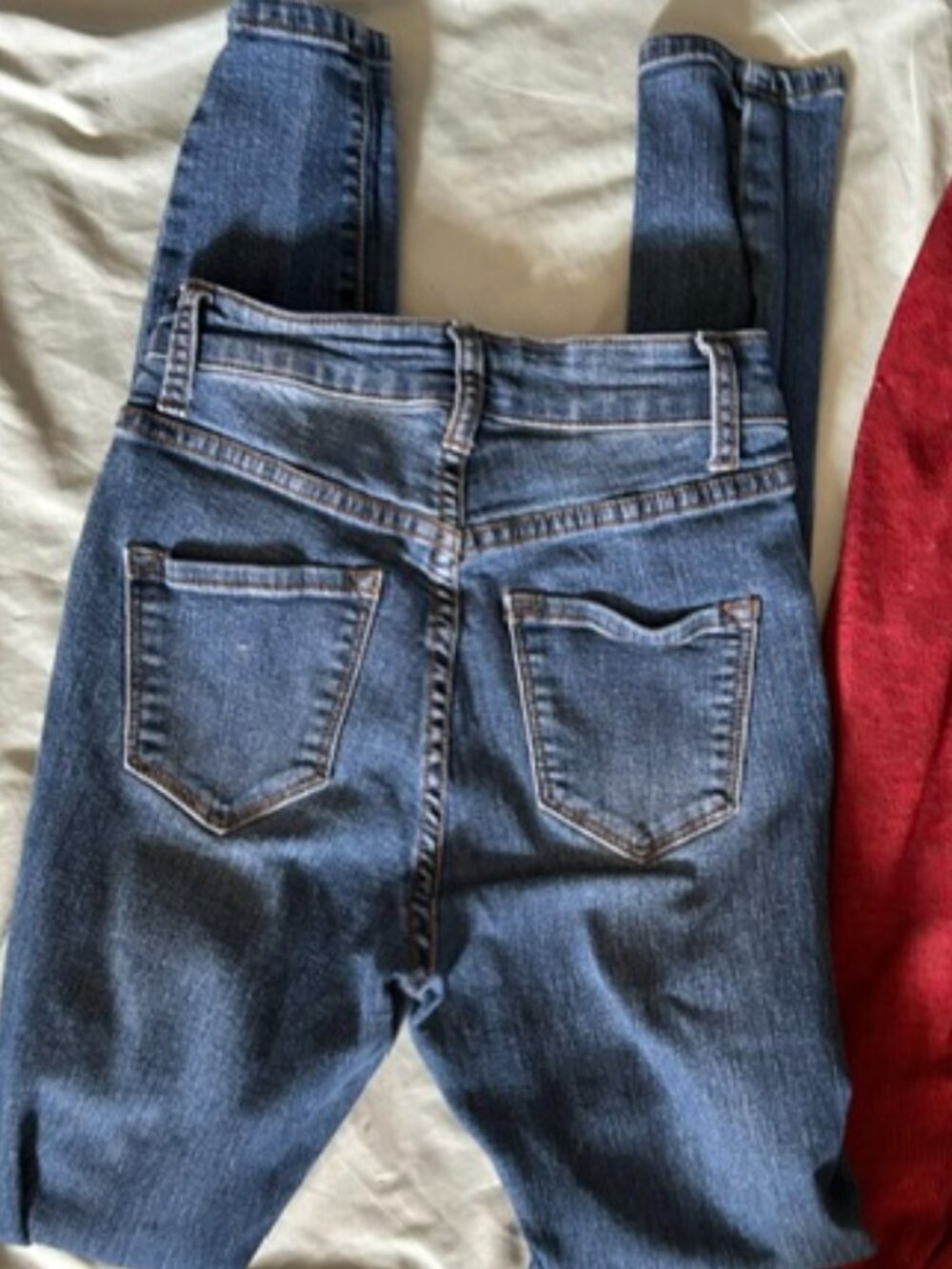 size 1   blue denim jeans womens pants skinny one stretch